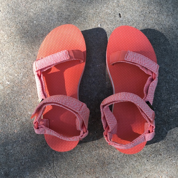 **SOLD***Orange and white platform Tevas - Picture 3 of 5